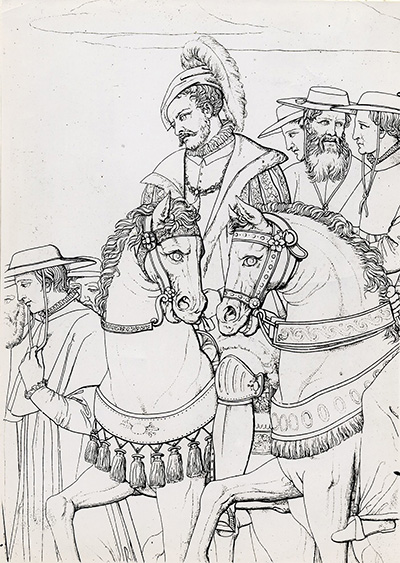 Graaf Hendrik III van Nassau in 1534, naar een kopergravure Augustino Comerio